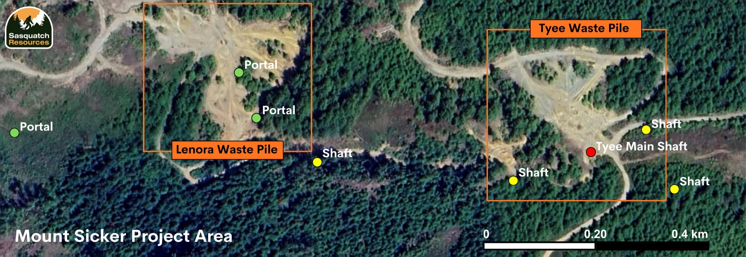 Mount Sicker's bare waste-rock slopes above the Cowichan Valley forest