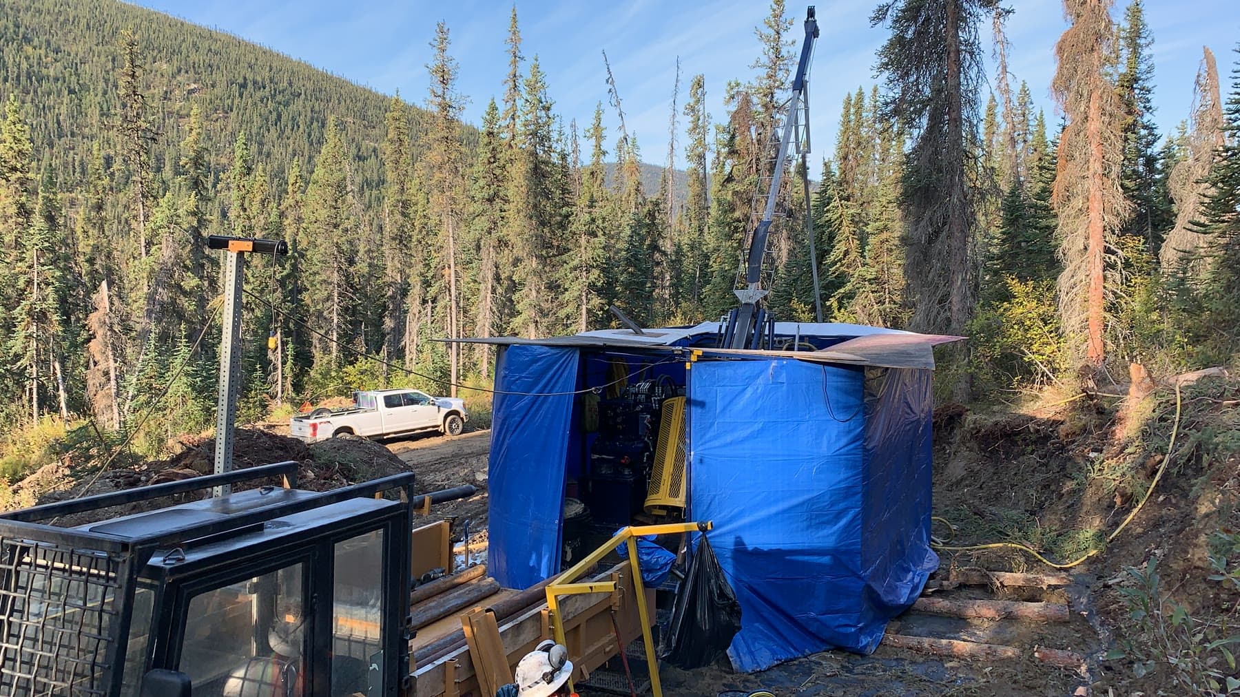 Haldane field camp under Yukon sky