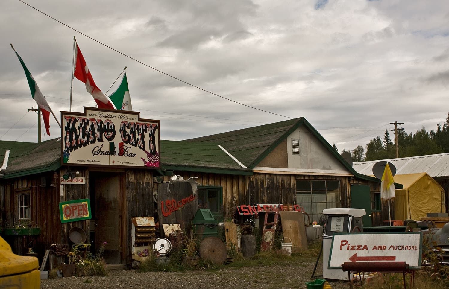 Keno City Snack Bar and frontier streetscape on the Silver Trail
