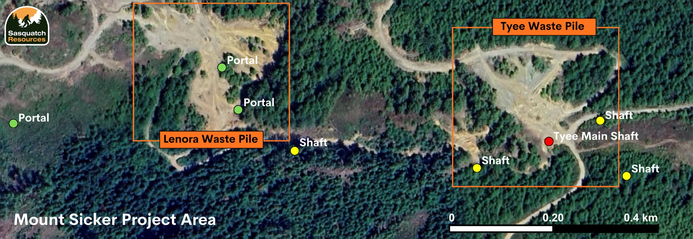 Mount Sicker's bare waste-rock slopes above the Cowichan Valley forest