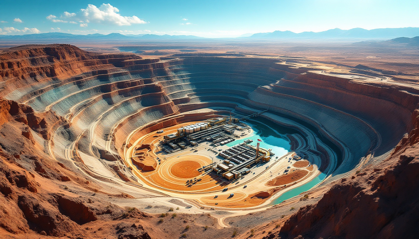 Terraced copper workings at the Morenci mine in Arizona