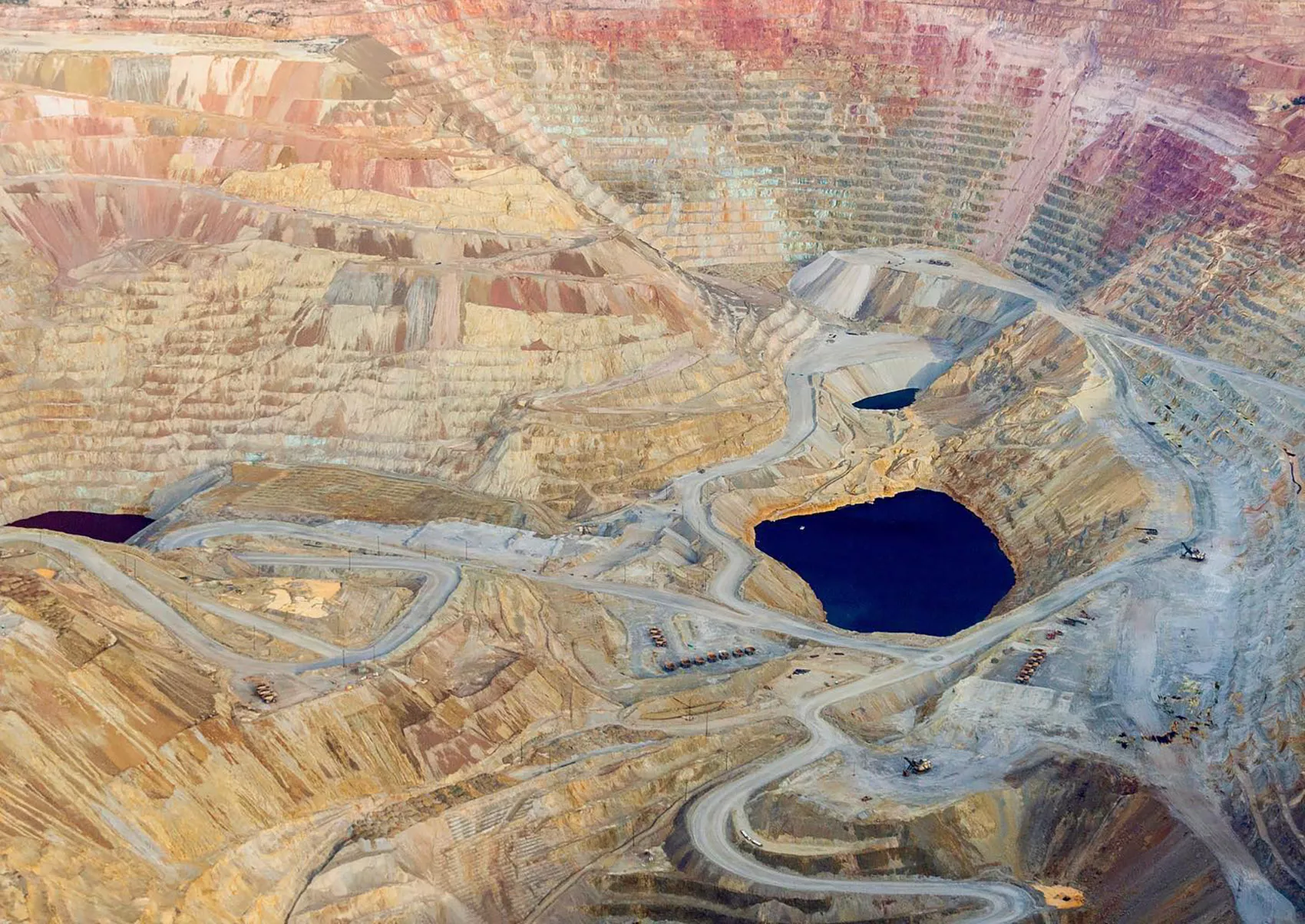 Aerial view of the Chino open-pit copper mine in New Mexico
