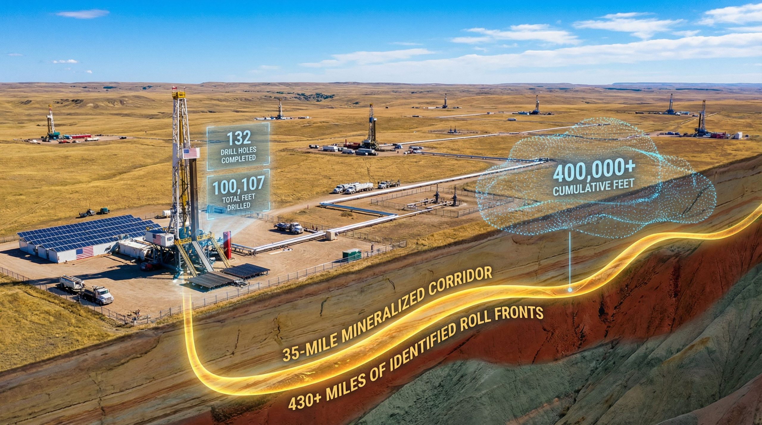 In-situ recovery wellfield infrastructure in Wyoming